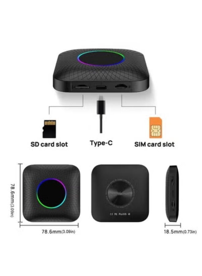 Carlinkit Tbox Ambient Android 13 AI Box | 8GB RAM + 128GB ROM | Snapdragon 6225 High-Speed Processor | 3-in-1 Wireless CarPlay & Android Auto | Customizable RGB Ambient Lighting | 4K Dual Zone Media (Netflix/YouTube) - Image 4